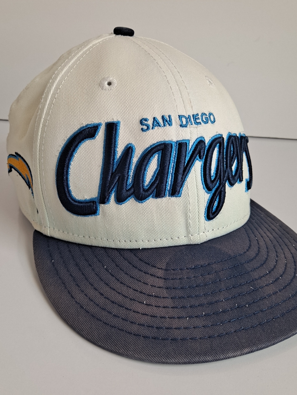 San Diego Chargers Double Script New Era 59FIFTY SnapBack Hat Cap 2012 NFL Rare